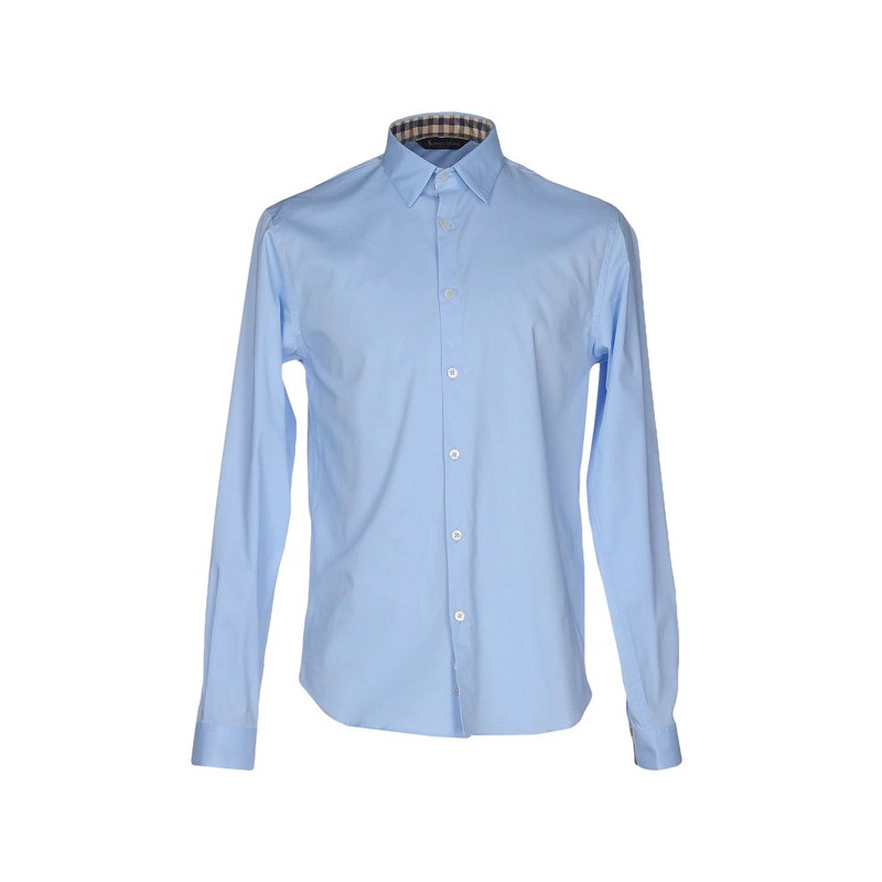 Aquascutum - Shirt with Semi-Italian Collar with Check