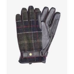 BARBOUR-GUANTI TARTAN IN PELLE